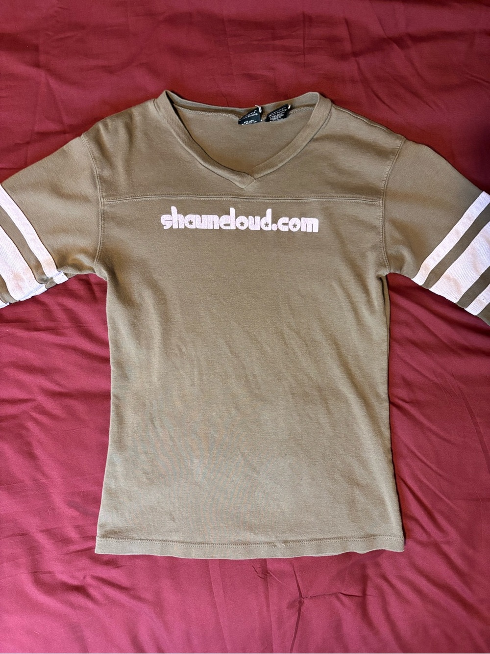 brown & white striped y2k long sleeve fitted tee sayings tee
